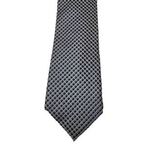 Madison Men's Black and Gray Checkered Tie